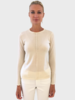 LS KNITTED CREW WITH CENTER PIPING: IVORY