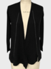 SUPERFINE CASHMERE CARDIGAN with Contrasting Stitch: BLACK