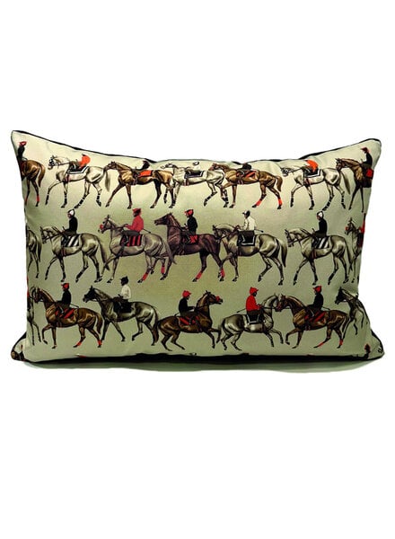 POLO SCARF SILK PILLOW OBLONG - PILLOW: 16" X 24": GRAY