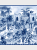 CASHMERE PRINTED SCARF: ROMA: BLUE