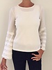 CASHMERE CREWNECK SWEATER WITH RUFFLES: IVORY
