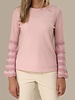 CASHMERE CREWNECK SWEATER WITH RUFFLES: PINK