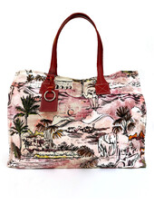 PRINTED CANVAS TOTE BAG: CAIRO PINK