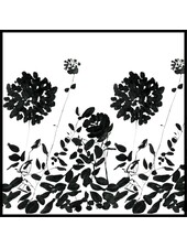 CASHMERE PRINTED SCARF: ORTENSIA: BLACK