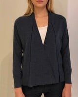 CASHMERE CARDIGAN WITH CONTRASTING STITCH