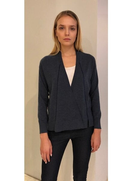 CASHMERE CARDIGAN WITH CONTRASTING STITCH