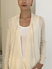 SUPERFINE CASHMERE CARDIGAN WITH CONTRASTING STITCH: IVORY