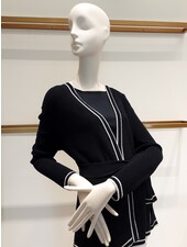 COTTON-LUREX V-NECK OPEN CARDIGAN W/ BELT