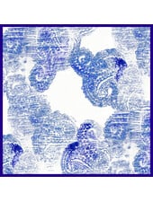 CASHMERE PRINTED SCARF: PAISLEY: BLUE