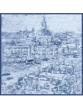 CASHMERE PRINTED SCARF: VENICE : BLUE