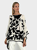 CASHMERE  PRINTED PONCHO: ORTENSIA: BLACK