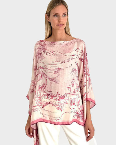 Pale pink cashmere poncho sales