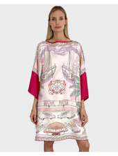 PRINTED SILK KAFTAN: MIAMI: PINK