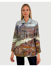 SILK PRINTED QUILTED JACKET: VENICE: MULTI