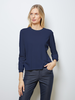 SUPERFINE LIGHT WEIGHT CREW SWEATER: NAVY