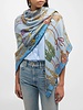 CASHMERE PRINTED SCARF: REMINI: LIGHT BLUE