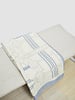 LIGHT BLUE THROW  SIENA  :  76 "X 52 ": SADDLE BEIGE-BLUE