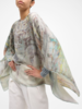 CASHMERE  PRINTED PONCHO: VENICE: SAGE