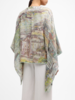CASHMERE  PRINTED PONCHO: VENICE: SAGE