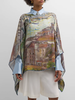 CASHMERE  PRINTED PONCHO: VENICE: MULTICOLOR