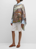 CASHMERE  PRINTED PONCHO: VENICE: MULTICOLOR