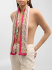CASHMERE PRINTED SCARF: MIAMI: PINK