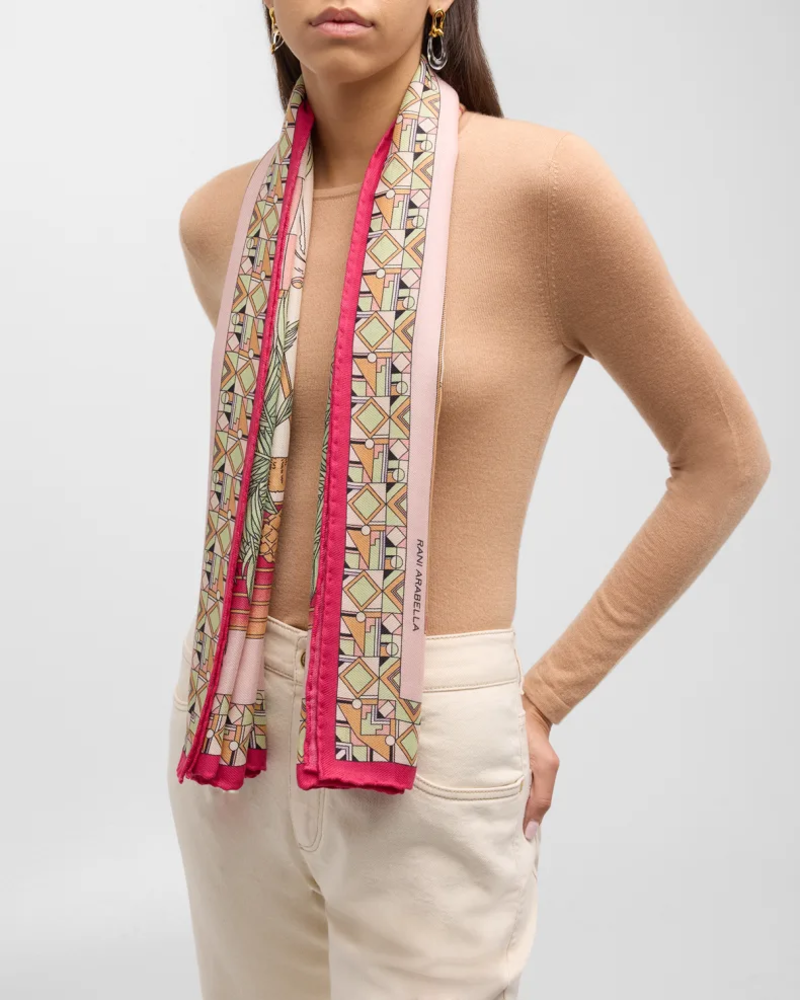 CASHMERE PRINTED SCARF: MIAMI: PINK