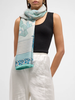 CASHMERE PRINTED SCARF: MIAMI: AQUA
