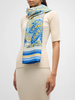 PRINTED CASHMERE SCARF: AMAZONIA: COBALT