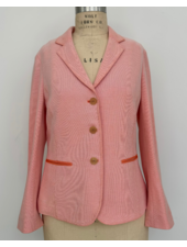 DOUBLE COTTON PIQUE 3 BUTTON JACKET: MELON