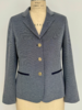 DOUBLE COTTON PIQUE 3 BUTTON JACKET: NAVY