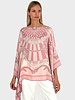 CASHMERE PRINTED PONCHO: FIRENZE: PINK