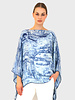 CASHMERE PRINTED PONCHO: VENICE: BLUE