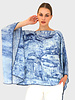 CASHMERE PRINTED PONCHO: VENICE: BLUE