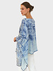 CASHMERE PRINTED PONCHO: VENICE: BLUE