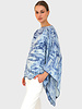 CASHMERE PRINTED PONCHO: VENICE: BLUE
