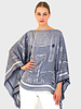 JACQUARD BITS PONCHO: NAVY