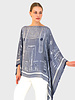 JACQUARD BITS PONCHO: NAVY