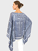 JACQUARD BITS PONCHO: NAVY