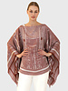 JACQUARD BITS PONCHO: RUST