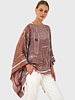 JACQUARD BITS PONCHO: RUST
