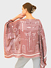 JACQUARD BITS PONCHO: RUST