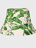 PRINTED COTTON BUCKET HAT: ORTENSIA: GREEN