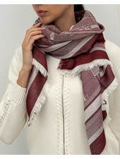 JACQUARD BITS SCARF: RUST