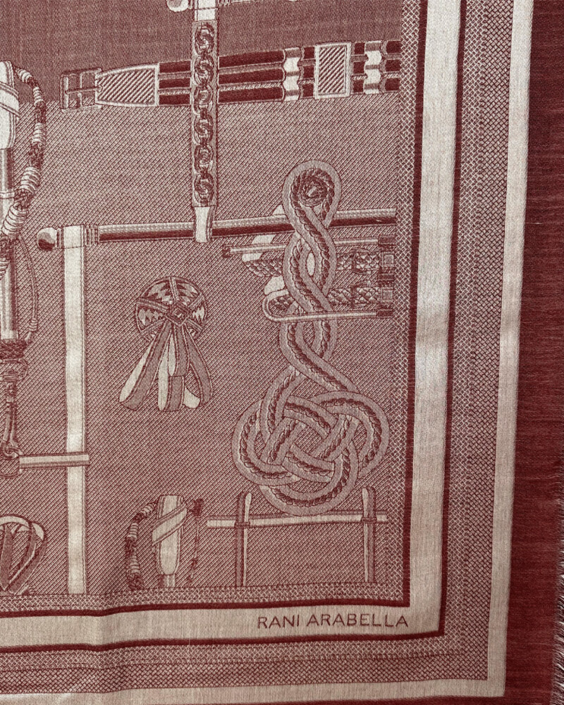 JACQUARD BITS SCARF: RUST