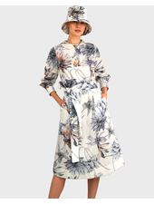 TRAPUNTO DRESS WITH NO WAIST: DAHLIA: IVORY