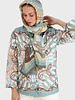 SILK PRINTED QUILTED JACKET WITH KNOT BUTTONS: FIRENZE: GREEN