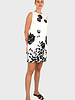 COTTON PRINTED SLEEVELESS DRESS: ORTENSIA: BLACK