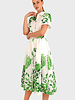 COTTON DRESS WITH BELT AND WAIST: ORTENSIA: GREEN