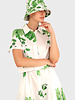 COTTON DRESS WITH BELT AND WAIST: ORTENSIA: GREEN